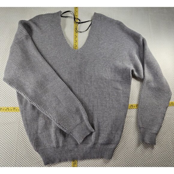 Forever 21 Women's 2X Gray Long Sleeve Twist Front Crop Y2K Cozy Soft - Picture 2 of 14